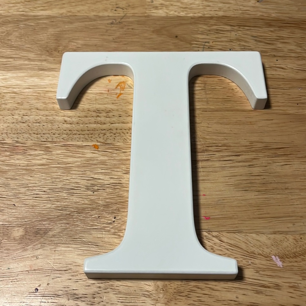 3 items for $10 Letter T wall hanging decor white